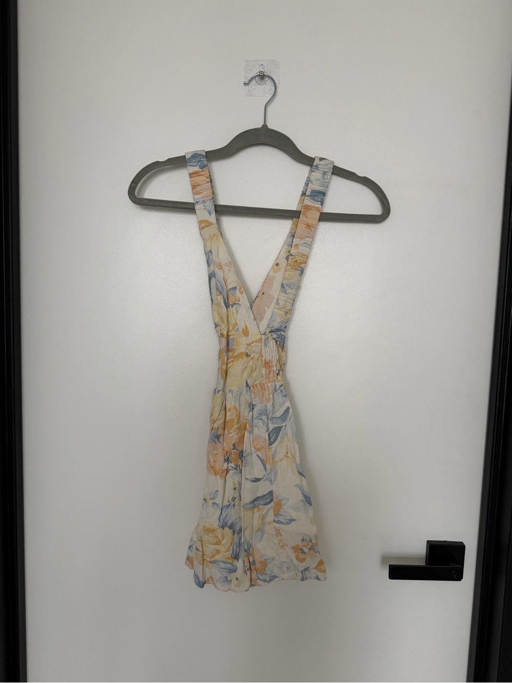 Abercrombie & Fitch Floral Mini Dress in Cream, Yellow & Blue